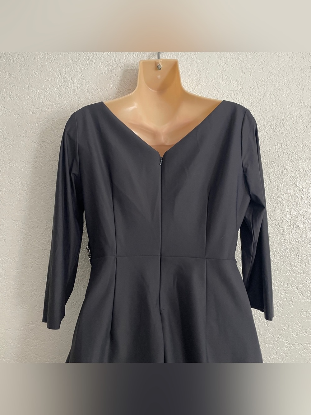 Alex Evenings Elegant Black Wrap-Style Cocktail Dress Jewel Side Accent 8P Event - Picture 5 of 9